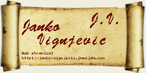 Janko Vignjević vizit kartica
